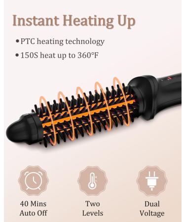 Small Curling Brush Iron 3/4 Inch Barrel Dual Voltage Brush Curling Iron for Short Long Hair Curling Brush Heated Tourmaline Ceramic Barrel 20MM-BLACK - Buy Online on SooperMarket.com