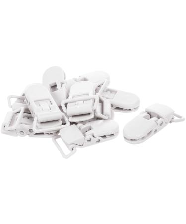 Evarbuild 10Pcs Baby T-Shape Plastic Pacifier Clips - Soother Dummy Holders in White | International Shipping Available - Buy Online on SooperMarket.com