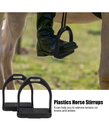 Buy Doact Iron Stirrups for Adults & Kids - Black Rubber & Plastic Medium Dressage Safety - Perfect for Young Equestrians - Buy Online on SooperMarket.com