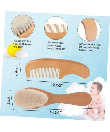 Healeved 2pcs Toddler Baby Brushes for Hair - Baby Gift Set with Wooden Comb and Bath Brush - Baby Grooming Essentials - Buy Online on SooperMarket.com