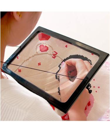 Magnifying Glass Desktop Full-Page 3X Magnifying Glass with 4 LED Lights Foldable Stand A4 Advanced Hands-Free 240 * 160 MM Lens Rectangular Visual Aids for Reading - Buy Online on SooperMarket.com