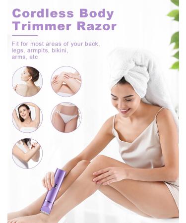 YBLNTEK Rechargeable Bikini Trimmer for Women - 2 in 1 Electric Razor for Pubic Hair Removal - Wet/Dry Use, Cordless and Washable - Purple - Buy Online on SooperMarket.com