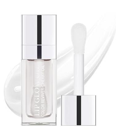Hydrating Lip Oil for Women Glossy Lip Color Transparent Lip Gloss for Nourishing Lip and Make Lip Full Moisturizing Liquid Tinted Lip Balm for Lip Care 0.2oz (Transparent #000)