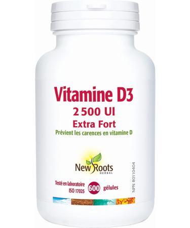 New Roots Herbal - Vitamin D3 2500 IU Extra Strength 600 Softgels - Helps to Prevent Vitamin D Deficiency - Helps in the Development and Maintenance of Bones and Teeth - Support Immune Function 600 count (Pack of 1) 2500 IU - Buy Online on SooperMarket.com