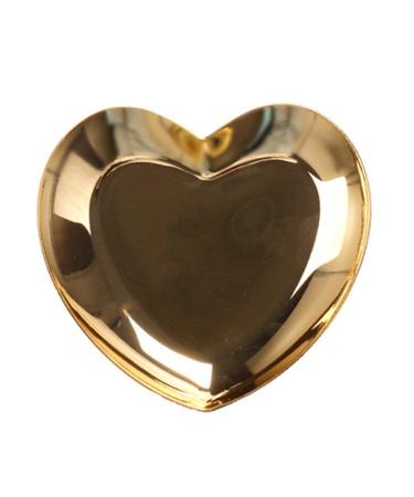 Bodhi2000 1 x Stainless Steel Nail Art Palette Heart Shape Nail Art Cosmetic Mixing Palette for Manicure Gold