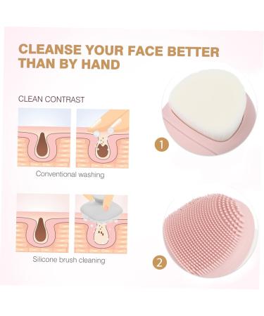 PLAFOPE Silicone Face Brush Clipper Grippers Face Brush Scrubber Silicone Scrubbers Facial Cleansing Brush Face Brush for Women Makeup Remove Brush Pink Silicone Brush Manual 8x6cm Pink - Buy Online on SooperMarket.com