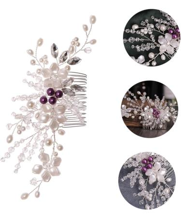 WOFASHPURET 1pc braided flower comb hair accessories hair barrettes for women Headpieces for Brides Hair Side Combs flower hair clips for women white wire modeling banquet hair comb - Buy Online on SooperMarket.com