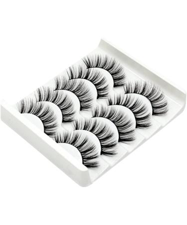 5 Pairs Handmade Natural Long Volume False Eyelashes Extensions Lashes as shown - Buy Online on SooperMarket.com