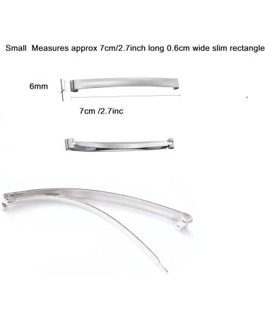 Mytoptrendz 4 PCS 7cm Small Slim Barrettes Hair Pins Dome Metal Hair Slides Hair Accessories for Women and Girls Thin Hair Classic Retro Style (7cm Silver) - Buy Online on SooperMarket.com