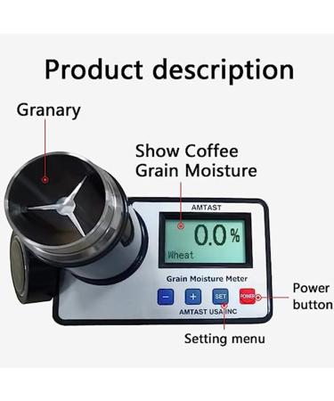 ALSUP Grain Moisture Tester Smart Grain Moisture Meter for 18 Grains Wheat Maize (Corn) Coffee Cocoa Bean Flaxseed Soybean Rice Almonds Peanut Sesame - Buy Online on SooperMarket.com