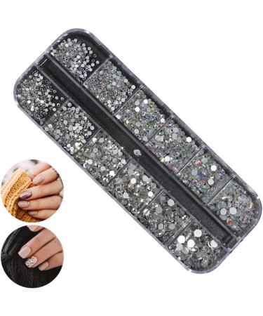 Nail Art Gems Flat Back Round Nail Rhinestones AB Mixed Nail Crystals for DIY Crafts 1Box nail art gems - Buy Online on SooperMarket.com