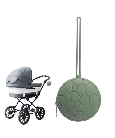 Baok Schnuller-Reiseetui |Silicone-Schnuller-Halter-ETUI |Portable silicone-pacifier-travel envelope with zip lanyard stroller & diaper bag accessories green
