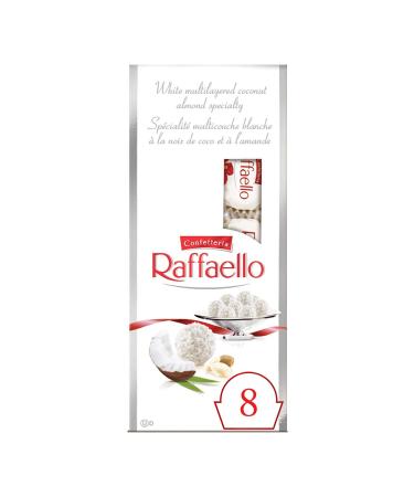 CONFETTERIA RAFFAELLO Coconut Almond Specialty Bag of 8 Individually Wrapped Confections 80g Raffaello 1 bag of 8 pieces