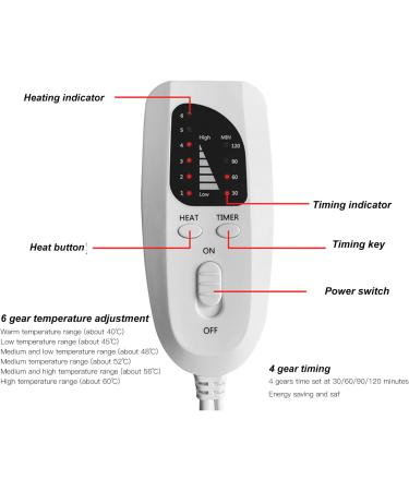 Soft Electric Heating Pad for Stiff Shoulders - Relieve Pain | EU Plug 220-240V - Silver Gray - Buy Online on SooperMarket.com