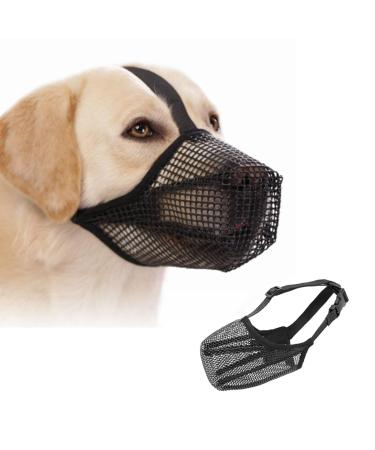 Muzzle for dogs breathable mesh muzzle for large dogs muzzle medium dogs adjustable dog muzzle for small medium -sized and large biting chewing (black m) black M