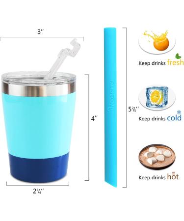 Housavvy 4 Pack 8oz Insulated Stainless Steel Kids Cups with Lids, Straws - BPA Free, Leakproof Toddler Sippy Cups in Navy/Teal/Pink/Rose - Buy Online on SooperMarket.com