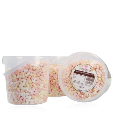Decoressa Mini Marshmallows 4 colors mix 500g topping foam sugar sugar decor for ice cream pudding perfect for gastro party grilling Marshmallows 1500g