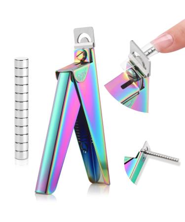 SAVILAND Acrylic Nail Cutters for Nail Tips: Chameleon Acrylic Nails Clipper with Sizer Magnets Nail Cutter 15PCS Sharp Nail Tech Supplies Nail Trimmer Manicure Tool Nail Accessories Women Salon Home