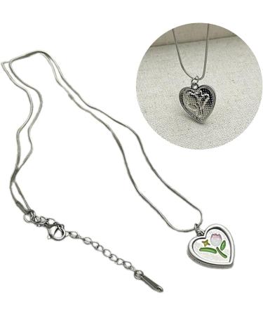 Oralgos Adjustable Love Shape Necklace - Tulip Heart Pendant Collarbone Chain | Elegant French Style Accessories for Women - Buy Online on SooperMarket.com