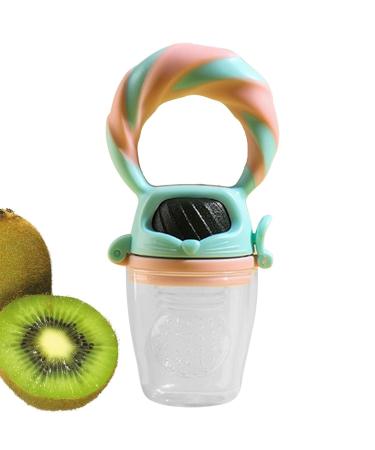 Jingling fruit pacifier feeder vegetables fruit food silicone feeder pacifier-safe soft baby fruit food feeder silicone bag for facilitating the teething green
