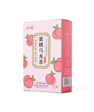 Socobeta 66g 22 Sticks of Peach Oolong Tea Individually Packaged Fruit Tea Bags Leisure Time Drinking 66g for Tea Tasting and Gift Giving