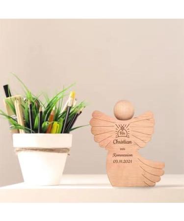 Cimvidi Holzengel | Engraved Wooden Angel Gifts for Baptism & Communion - Perfect for Boys & Girls - Buy Online on SooperMarket.com