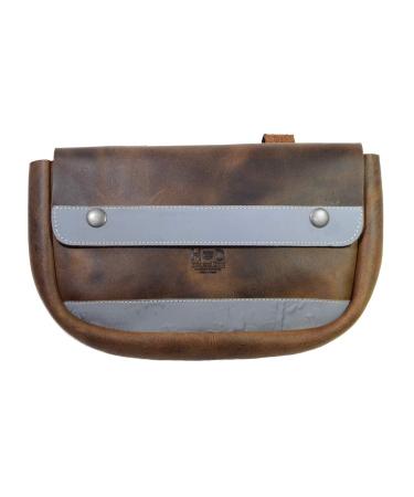 Hide & Drink, Durable Leather Reflective Bike Pannier / Bicycle Handlebar Storage / Bicycle Bag / Outdoors Essentials, Handmade :: Bourbon Brown