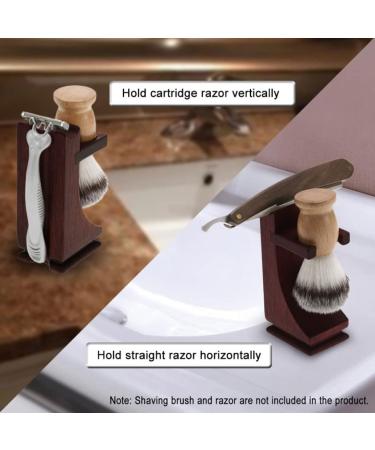 Premium Shaving Brush Stand - Wooden Holder with Non-Slip Base for Razors & Brushes | International Shipping - Buy Online on SooperMarket.com