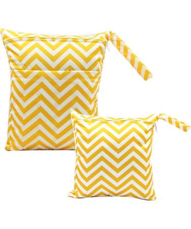 Egurs Diaper Bag - Large & Medium Wetbag Set in Yellow Stripes for On-the-Go Parents | International Shipping Available - Buy Online on SooperMarket.com