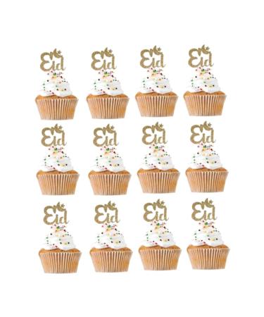 Eid Mubarak Cupcake Topper sticks glitter Eid decoractions the pascel