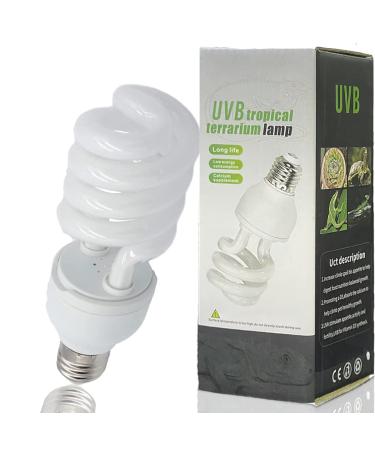Qeeheng UVB lamps for reptiles 5.0 turtle light bulb for water turtles Tropical Terrarium Lamps Energy-saving calcium supplement for tropical rainforest amphibian snake lunch (UVB5.0 26W) 1 piece (1 Pack)