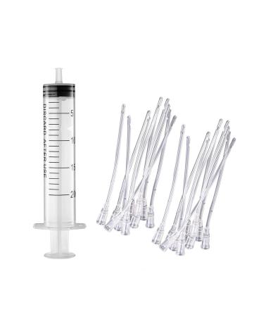 Baby bird feeding syringe 1 piece of bird baby feed dispenser with 20 pieces of hoses sterile pet feed syringe for small animals kittens puppies scientific industrial labs (b)