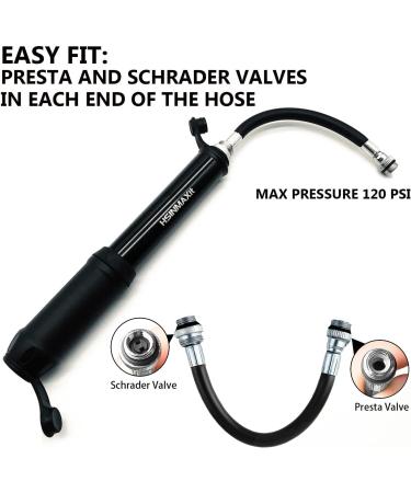 HSINMAXit Mini Bike Pump - Portable Presta and Schrader Valve Pump - 120PSI - Aluminum Alloy - Buy Online on SooperMarket.com