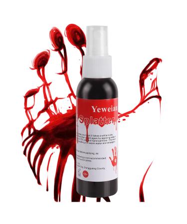 Yeweian Fake Blood Spray  2.1oz(60ML) Washable Fake Blood for Clothes Eye Blood Drops  Halloween SFX Makeup for Blood Splatter Costume Zombie Clown Vampire and Monster Dress Up Cosplay 1 Pack