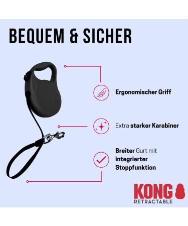 Buy Cong Roll-Out Dog Leash 5m for Large Dogs Up to 50kg - High-Quality Compact Black with Break & Lock System - Buy Online on SooperMarket.com