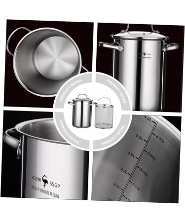 PRETYZOOM 1 Set Fry Pan Stock Pot with Strainer Basket Outdoor Chicken Fryer Fat Storage Can Mesh Steamer Basket Small Roasting Pan Deep Pan with Lid Stainless Steel Pot Soup Pot - Buy Online on SooperMarket.com