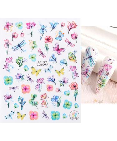 Flowornament 3D Nail Stickers - 5 Sheets Decals for Nail Art | Designer Flower Nail Design - Buy Online on SooperMarket.com