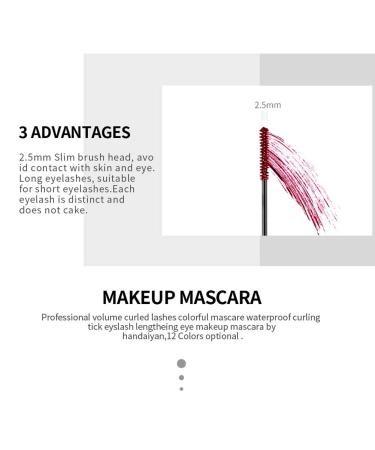Allbestaye Colorful Waterproof Mascara | Long-Lasting Green Black & White | Fine Brush for Perfect Eyelashes - Buy Online on SooperMarket.com
