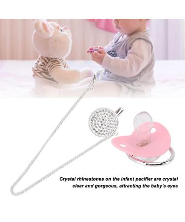 Bling Baby Pacifier - Rhinestone Crown | Ultra Soft Silicone Infant Dummy (Size M Pink) | Safe & Stylish for Your Baby - Buy Online on SooperMarket.com