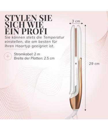 Buy Lily England 2 in 1 Hair Smoothing & Curling Iron - Rose Gold Adjustable Temperature Ceramic Coating - International Shipping Available - Buy Online on SooperMarket.com