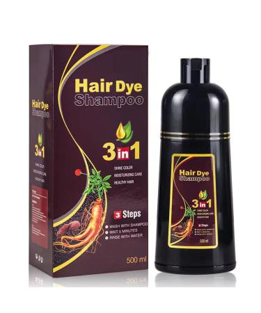3 in 1 Hair Dye Shampoo-As a Hair Dye Hair Shampoo or Hair Conditioner for Women & Mens Instant Herbal Ingredients Coloring Hair (Chestnut brown)
