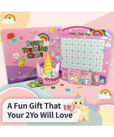 Potty Training Magnetic Reward Chart for Girls - Unicorn Theme with Multicolored Stickers - Buy Online on SooperMarket.com