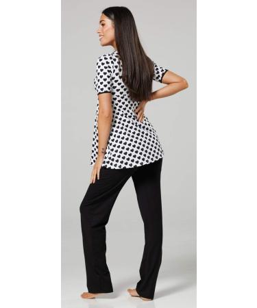 HAPPY MAMA Women's Maternity Nursing 3pcs Nightwear Set - Black Hearts & Black - Buy Online on SooperMarket.com