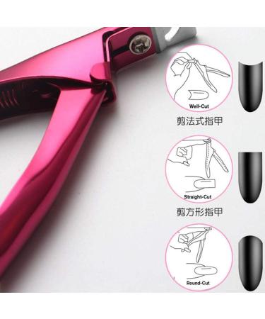 AnHua 1Pcs False Nail Clipper Acrylic Nail Tips Cutter Rustproof Stainless Nails Clipper Kit Nail Catcher Trimmer Manicure Tool for Artificial Gel Nail (Rose Red) - Buy Online on SooperMarket.com
