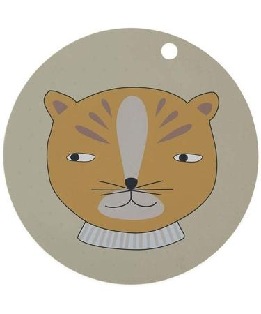 OyOy 1100987 Mini Leopard Placemat Children's Round Washable Diameter 39 cm 100% Silicone