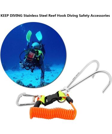 VGEBY Stainless Steel Diving Reef Hook Double with Spiral Coil Lanyard - Buy Online on SooperMarket.com