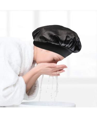 Wide-Brimmed Satin Night Caps 3-Pack for Women - Wine Red, Black, Silver - Buy Online on SooperMarket.com