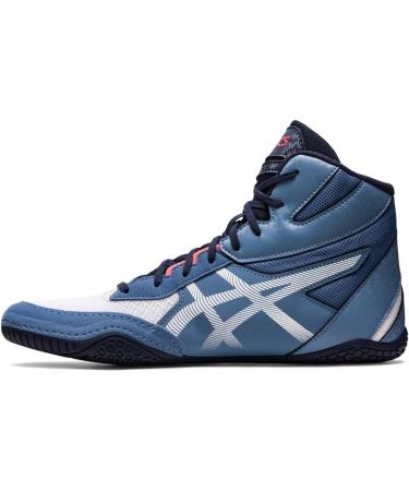 ASICS Men's MATCONTROL 3 Wrestling Shoes 9.5 White/Storm Blue