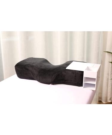 Professional White Eyelash Extension Memory Foam Pillow with Organizer Stand - Grafting Pillow with Velvet Pillowcase - Buy Online on SooperMarket.com