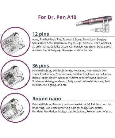 Dr. Pen Ultima A10 Replacement Cartridges (20 Pack) - 36 Pins (0.25mm) - Disposable Bayonet Slot Parts - Buy Online on SooperMarket.com